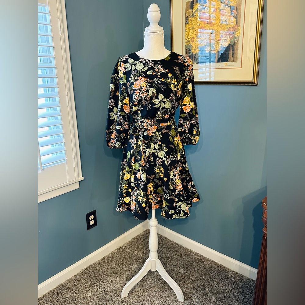 Floral Black Dress